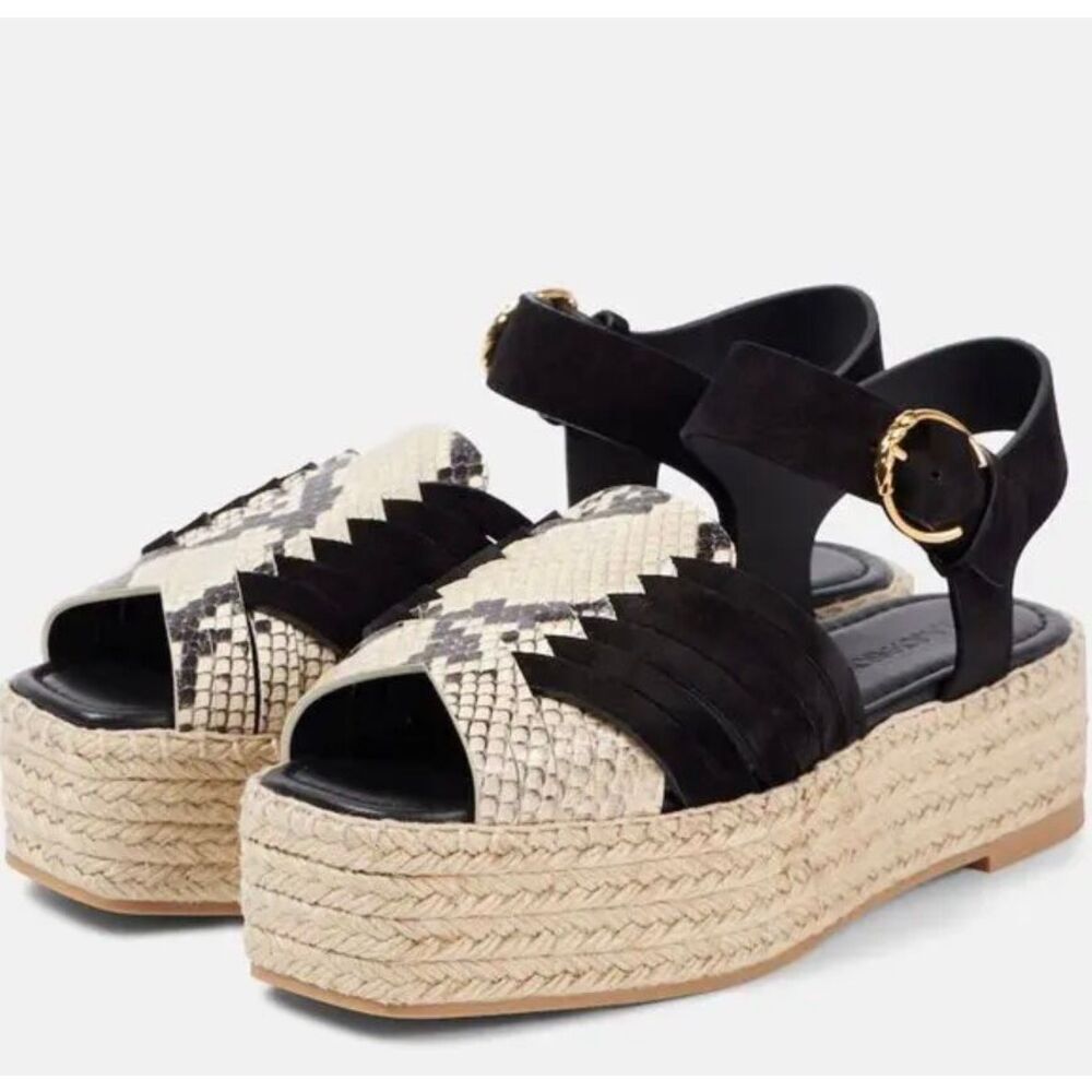 Ulla Johnson Elsa Leather Espadrilles - Black NWB Size 40